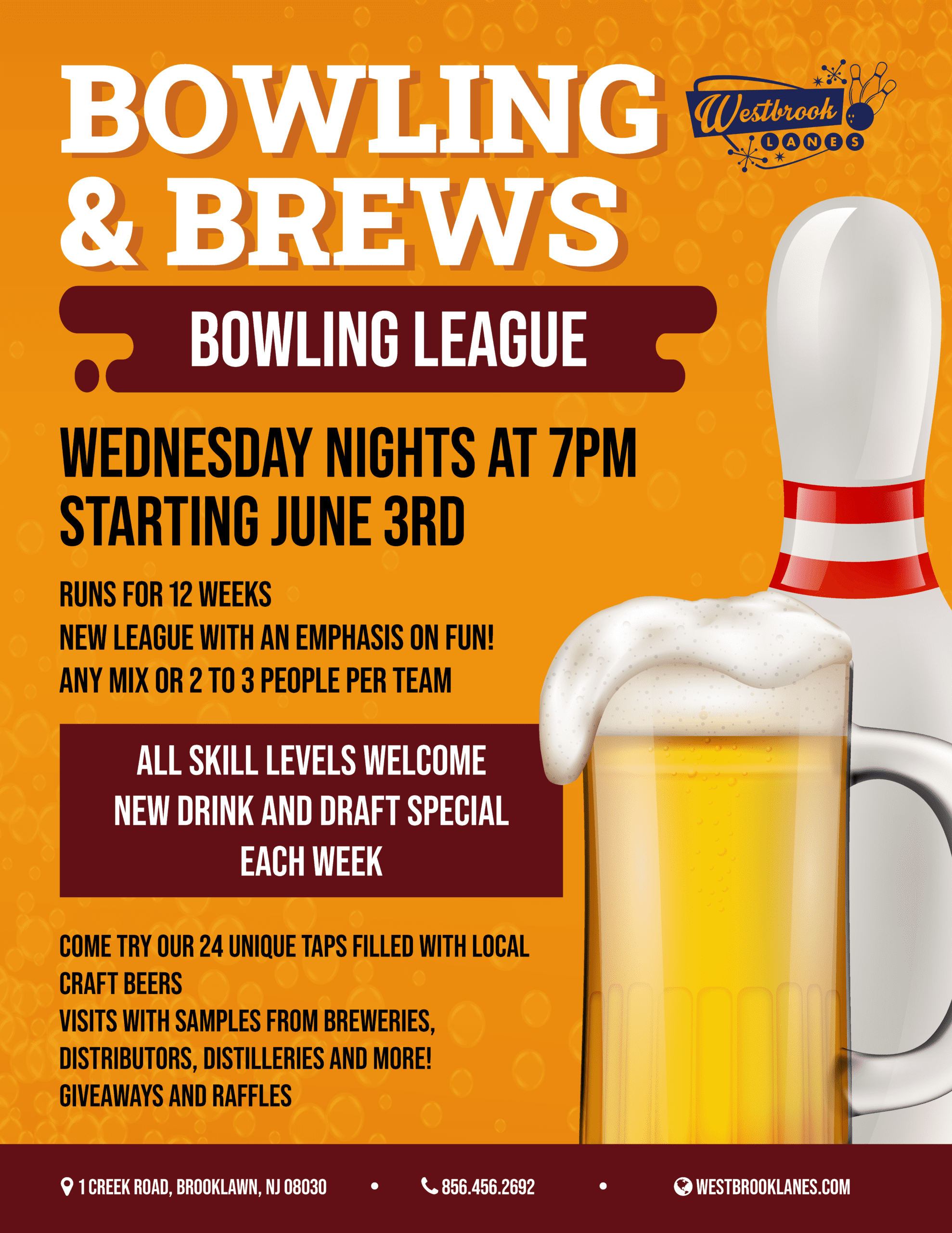#668190 - Westbrook Lanes - Bowling & Brews Bowling League - Flyer